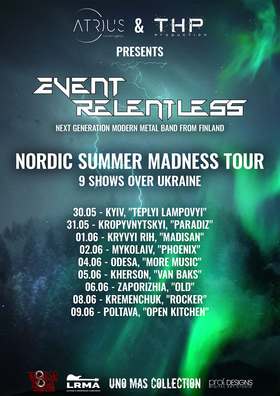 Event Relentless - Nordic Summer Madness tour 2019 poster